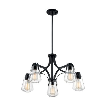 NUVO Fixture, Chandelier, 5-Lght, Incandescent, 60W, 120V, A19, Medium Base, Shade Material: Glass 60/7105